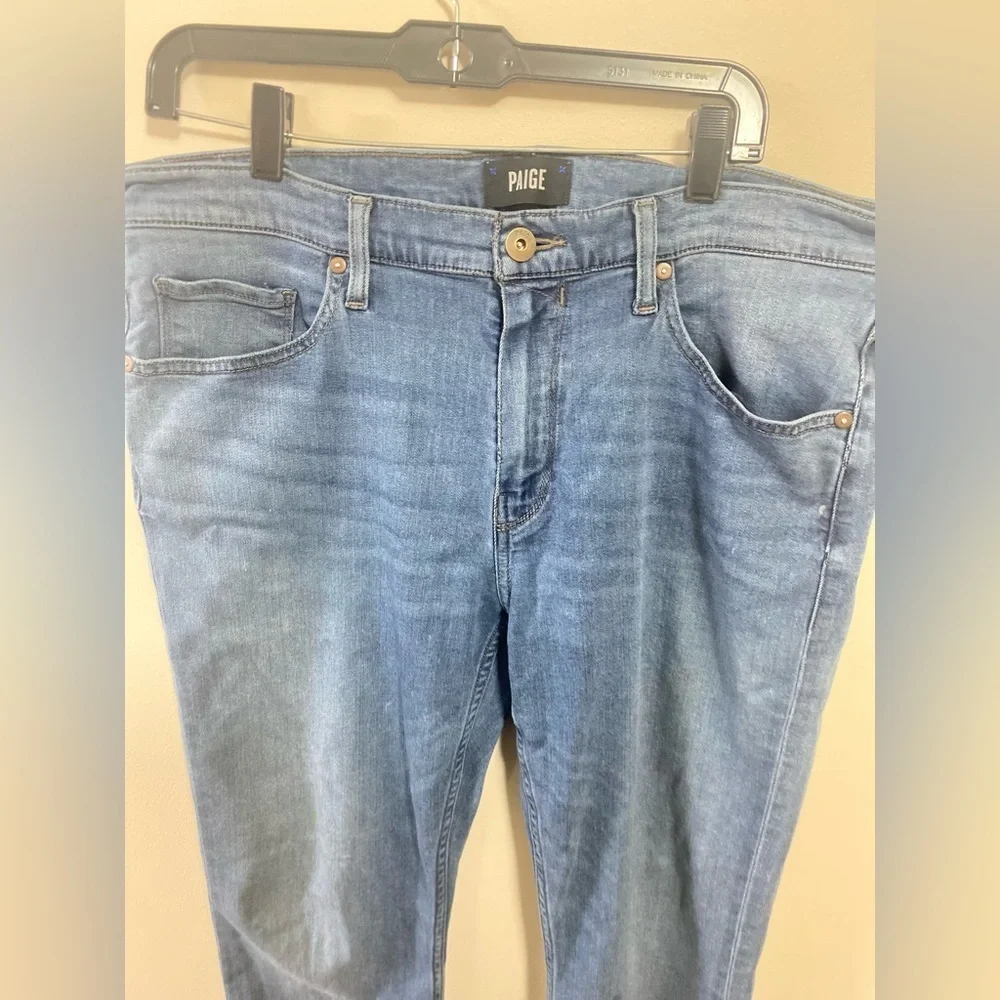 Paige Men’s Federal Tapered Jeans in Burnett Size 36 Light Wash Slim Straight - Picture 4 of 16